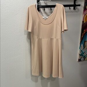 The Vanity Room Nude Scoop Neck Short Sleeve Mini Dress